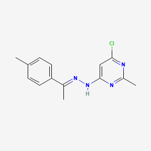 molecular formula C14H15ClN4 B5802791 1-(4-methylphenyl)ethanone (6-chloro-2-methyl-4-pyrimidinyl)hydrazone 