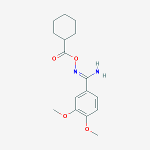 molecular formula C16H22N2O4 B5802794 N'-[(cyclohexylcarbonyl)oxy]-3,4-dimethoxybenzenecarboximidamide 