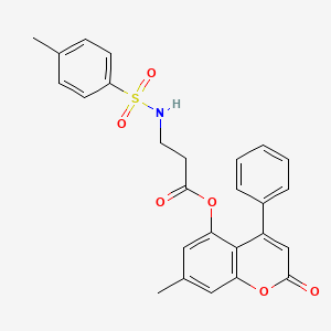 molecular formula C26H23NO6S B5802801 7-methyl-2-oxo-4-phenyl-2H-chromen-5-yl N-[(4-methylphenyl)sulfonyl]-beta-alaninate 