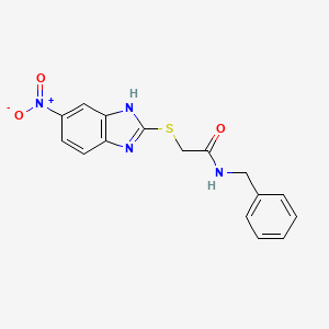 molecular formula C16H14N4O3S B5802807 N-benzyl-2-[(5-nitro-1H-benzimidazol-2-yl)thio]acetamide 