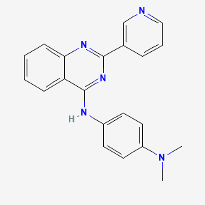 molecular formula C21H19N5 B5802815 N,N-dimethyl-N'-[2-(3-pyridinyl)-4-quinazolinyl]-1,4-benzenediamine 