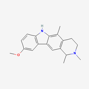 molecular formula C19H22N2O B580282 (+)-2,3,4,6-Tetrahydro-9-methoxy-1,2,5-trimethyl-1H-pyrido[4,3-b]carbazole CAS No. 16101-11-4