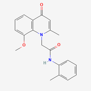 2-(8-methoxy-2-methyl-4-oxo-1(4H)-quinolinyl)-N-(2-methylphenyl)acetamide