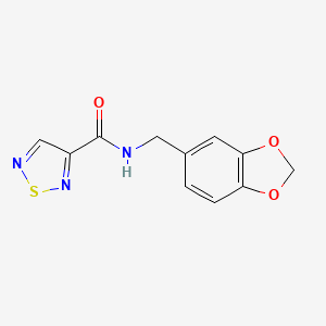 molecular formula C11H9N3O3S B5802843 N-(1,3-benzodioxol-5-ylmethyl)-1,2,5-thiadiazole-3-carboxamide 