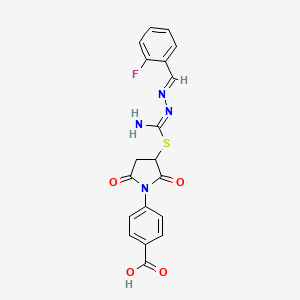 molecular formula C19H15FN4O4S B5802850 4-(3-{[[2-(2-fluorobenzylidene)hydrazino](imino)methyl]thio}-2,5-dioxo-1-pyrrolidinyl)benzoic acid 