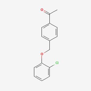 molecular formula C15H13ClO2 B5802881 1-{4-[(2-chlorophenoxy)methyl]phenyl}ethanone 