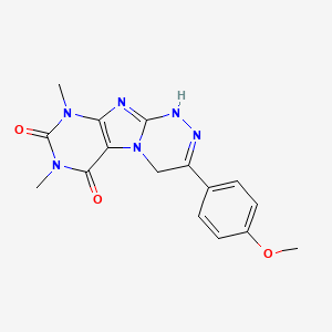 molecular formula C16H16N6O3 B5802897 3-(4-methoxyphenyl)-7,9-dimethyl-4,10-dihydro[1,2,4]triazino[3,4-f]purine-6,8(7H,9H)-dione 