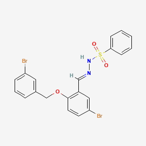 molecular formula C20H16Br2N2O3S B5802909 N'-{5-bromo-2-[(3-bromobenzyl)oxy]benzylidene}benzenesulfonohydrazide 