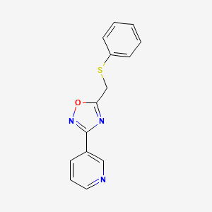 molecular formula C14H11N3OS B5802928 3-{5-[(phenylthio)methyl]-1,2,4-oxadiazol-3-yl}pyridine 