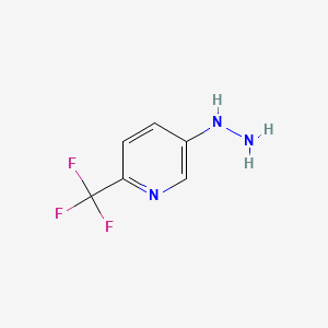 molecular formula C6H6F3N3 B580293 5-肼基-2-(三氟甲基)吡啶 CAS No. 1035173-53-5