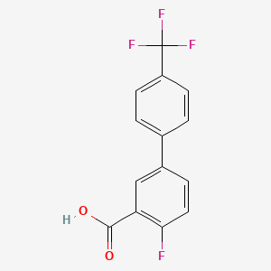 molecular formula C14H8F4O2 B580298 2-氟-5-(4-三氟甲基苯基)苯甲酸 CAS No. 1179671-81-8
