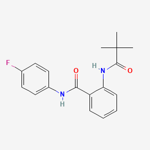 molecular formula C18H19FN2O2 B5802981 2-[(2,2-dimethylpropanoyl)amino]-N-(4-fluorophenyl)benzamide 