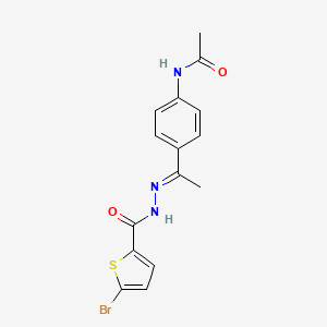 molecular formula C15H14BrN3O2S B5802995 N-(4-{N-[(5-bromo-2-thienyl)carbonyl]ethanehydrazonoyl}phenyl)acetamide 