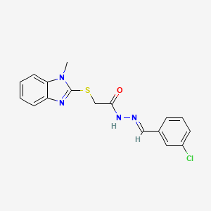 N'-(3-chlorobenzylidene)-2-[(1-methyl-1H-benzimidazol-2-yl)thio]acetohydrazide