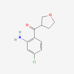 molecular formula C11H12ClNO2 B580308 (2-Amino-4-chlorophenyl)-(oxolan-3-yl)methanone CAS No. 1488829-46-4