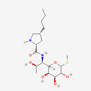 molecular formula C19H36N2O6S B580309 (2R,4R)-4-butyl-N-[(1R,2R)-2-hydroxy-1-[(2R,3R,4S,5R)-3,4,5-trihydroxy-6-methylsulfanyloxan-2-yl]propyl]-1-methylpyrrolidine-2-carboxamide CAS No. 17179-55-4