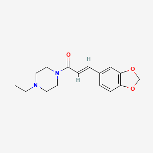 molecular formula C16H20N2O3 B5803105 1-[3-(1,3-benzodioxol-5-yl)acryloyl]-4-ethylpiperazine 