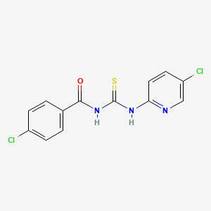 molecular formula C13H9Cl2N3OS B5803110 4-chloro-N-{[(5-chloro-2-pyridinyl)amino]carbonothioyl}benzamide 