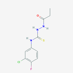 molecular formula C10H11ClFN3OS B5803116 N-(3-chloro-4-fluorophenyl)-2-propionylhydrazinecarbothioamide 