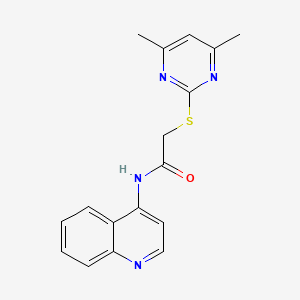 molecular formula C17H16N4OS B5803148 2-[(4,6-dimethyl-2-pyrimidinyl)thio]-N-4-quinolinylacetamide 