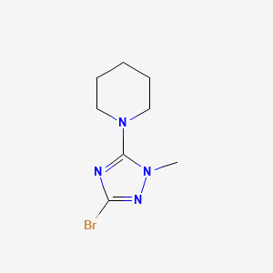 molecular formula C8H13BrN4 B580319 1-(3-Bromo-1-methyl-1H-1,2,4-triazol-5-yl)piperidine CAS No. 1243250-23-8