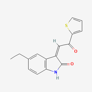 molecular formula C16H13NO2S B5803195 5-ethyl-3-[2-oxo-2-(2-thienyl)ethylidene]-1,3-dihydro-2H-indol-2-one 