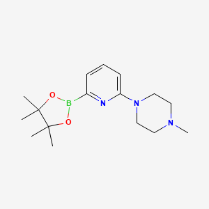 molecular formula C16H26BN3O2 B580321 1-Methyl-4-(6-(4,4,5,5-tetramethyl-1,3,2-dioxaborolan-2-yl)pyridin-2-yl)piperazine CAS No. 1310383-04-0