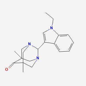 molecular formula C20H25N3O B5803213 2-(1-ethyl-1H-indol-3-yl)-5,7-dimethyl-1,3-diazatricyclo[3.3.1.1~3,7~]decan-6-one 
