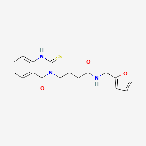 molecular formula C17H17N3O3S B5803224 N-(2-furylmethyl)-4-(4-oxo-2-thioxo-1,4-dihydro-3(2H)-quinazolinyl)butanamide 