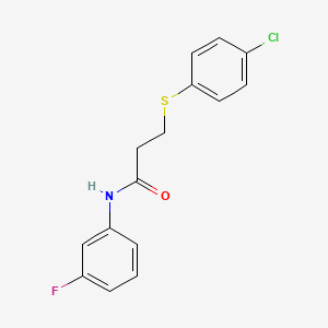 3-[(4-chlorophenyl)thio]-N-(3-fluorophenyl)propanamide