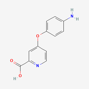 molecular formula C12H10N2O3 B580326 Ácido 4-(4-aminofenoxi)picolínico CAS No. 1012058-77-3