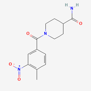 molecular formula C14H17N3O4 B5803266 1-(4-methyl-3-nitrobenzoyl)-4-piperidinecarboxamide 