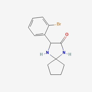 molecular formula C13H15BrN2O B580327 3-(2-溴苯基)-1,4-二氮杂螺[4.4]壬烷-2-酮 CAS No. 1272755-96-0