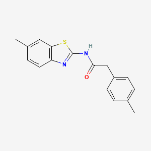 molecular formula C17H16N2OS B5803273 N-(6-methyl-1,3-benzothiazol-2-yl)-2-(4-methylphenyl)acetamide 