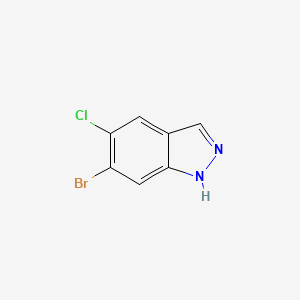 molecular formula C7H4BrClN2 B580329 6-溴-5-氯-1H-吲唑 CAS No. 1305208-02-9