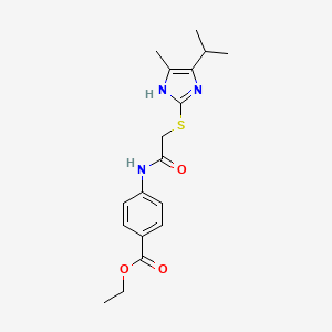 ethyl 4-({[(5-isopropyl-4-methyl-1H-imidazol-2-yl)thio]acetyl}amino)benzoate