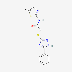 molecular formula C14H13N5OS2 B5803314 N-(5-methyl-1,3-thiazol-2-yl)-2-[(5-phenyl-4H-1,2,4-triazol-3-yl)thio]acetamide 