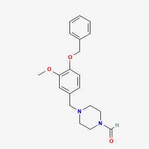 molecular formula C20H24N2O3 B5803366 4-[4-(benzyloxy)-3-methoxybenzyl]-1-piperazinecarbaldehyde 