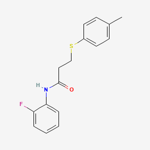 molecular formula C16H16FNOS B5803420 N-(2-fluorophenyl)-3-[(4-methylphenyl)thio]propanamide 