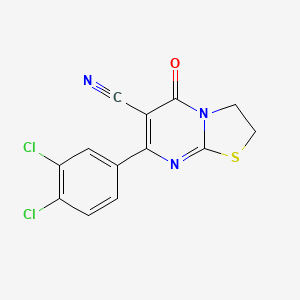 molecular formula C13H7Cl2N3OS B5803428 7-(3,4-dichlorophenyl)-5-oxo-2,3-dihydro-5H-[1,3]thiazolo[3,2-a]pyrimidine-6-carbonitrile 