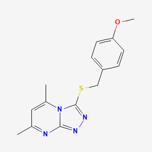 molecular formula C15H16N4OS B5803444 3-[(4-methoxybenzyl)thio]-5,7-dimethyl[1,2,4]triazolo[4,3-a]pyrimidine 