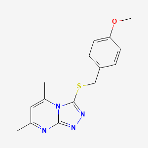 3-[(4-Methoxybenzyl)sulfanyl]-5,7-dimethyl[1,2,4]triazolo[4,3-a]pyrimidine