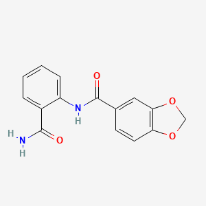 molecular formula C15H12N2O4 B5803460 N-[2-(aminocarbonyl)phenyl]-1,3-benzodioxole-5-carboxamide 