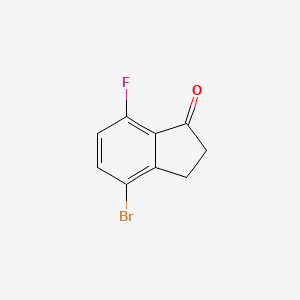 molecular formula C9H6BrFO B580354 4-溴-7-氟-2,3-二氢-1H-茚满-1-酮 CAS No. 1003048-72-3