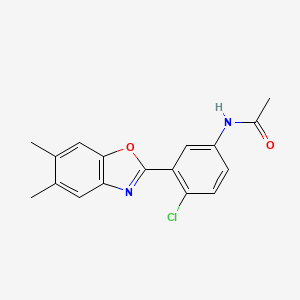 N-[4-chloro-3-(5,6-dimethyl-1,3-benzoxazol-2-yl)phenyl]acetamide