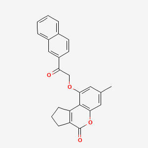molecular formula C25H20O4 B5803569 7-methyl-9-[2-(2-naphthyl)-2-oxoethoxy]-2,3-dihydrocyclopenta[c]chromen-4(1H)-one 