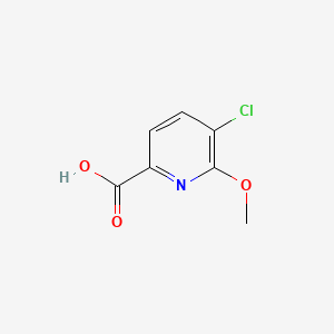 molecular formula C7H6ClNO3 B580358 5-氯-6-甲氧基吡啶甲酸 CAS No. 1214373-91-7