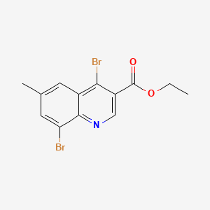 B580365 Ethyl 4,8-dibromo-6-methylquinoline-3-carboxylate CAS No. 1242260-25-8