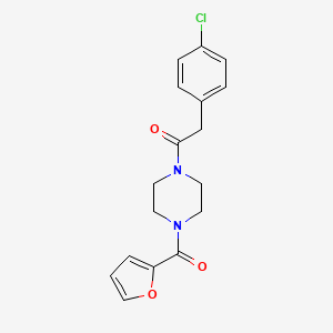 molecular formula C17H17ClN2O3 B5803680 1-[(4-chlorophenyl)acetyl]-4-(2-furoyl)piperazine 