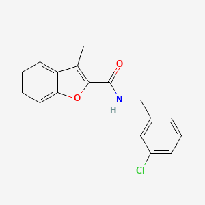 molecular formula C17H14ClNO2 B5803681 N-(3-chlorobenzyl)-3-methyl-1-benzofuran-2-carboxamide 